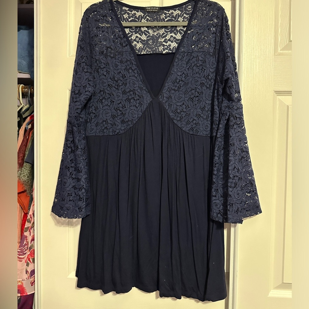 Boohoo Lace Long Sleeve Mini Dress
